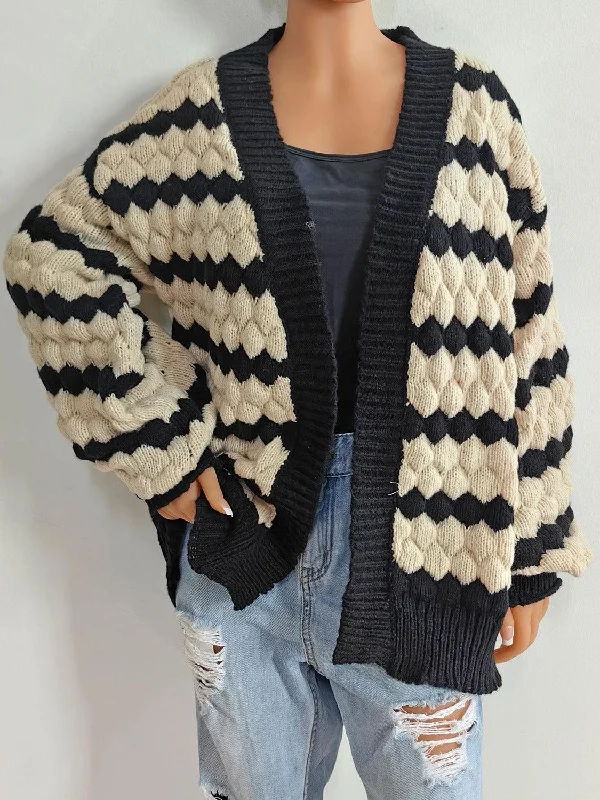Striped Contrast Open Front Long Sleeve Cardigan Modern Contemporary chic Modern Contemporary chic Striped Contrast Open Front Long Sleeve Cardigan Modern Contemporary chic Modern Contemporary chic