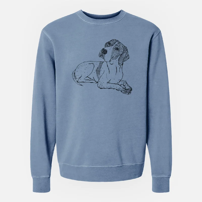 Doodled Madeline the English Pointer - Unisex Pigment Dyed Crew Sweatshirt Hoodie with Hem Drawcord Adjustable Customizable Hoodie with Hem Drawcord Adjustable Customizable Doodled Madeline the English Pointer - Unisex Pigment Dyed Crew Sweatshirt Hoodie with Hem Drawcord Adjustable Customizable Hoodie with Hem Drawcord Adjustable Customizable