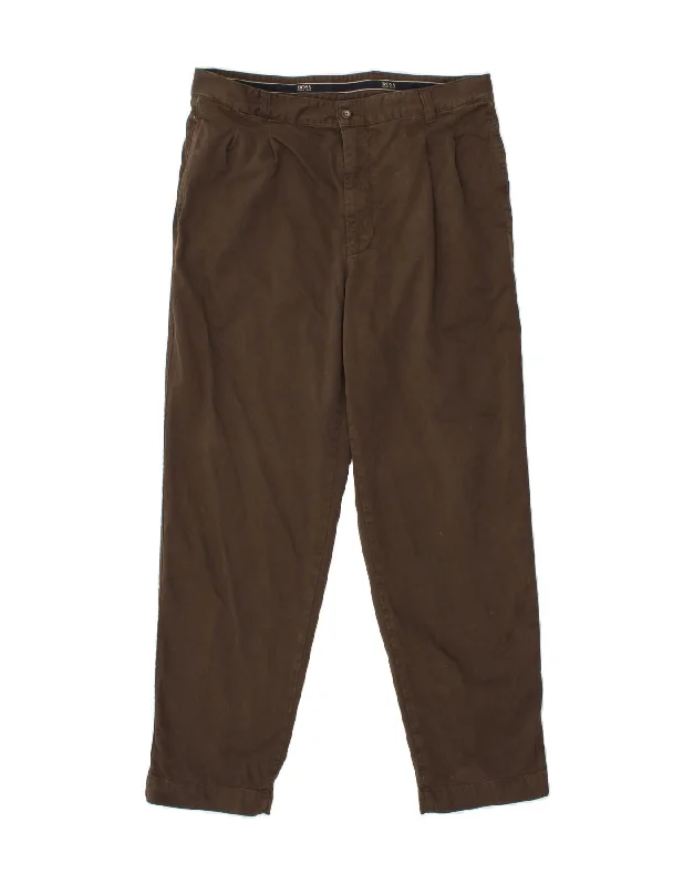 HUGO BOSS Mens Tapered Chino Trousers IT 52 XL W38 L32 Brown Cotton Trousers Cargo Utility Trousers Cargo Utility HUGO BOSS Mens Tapered Chino Trousers IT 52 XL W38 L32 Brown Cotton Trousers Cargo Utility Trousers Cargo Utility