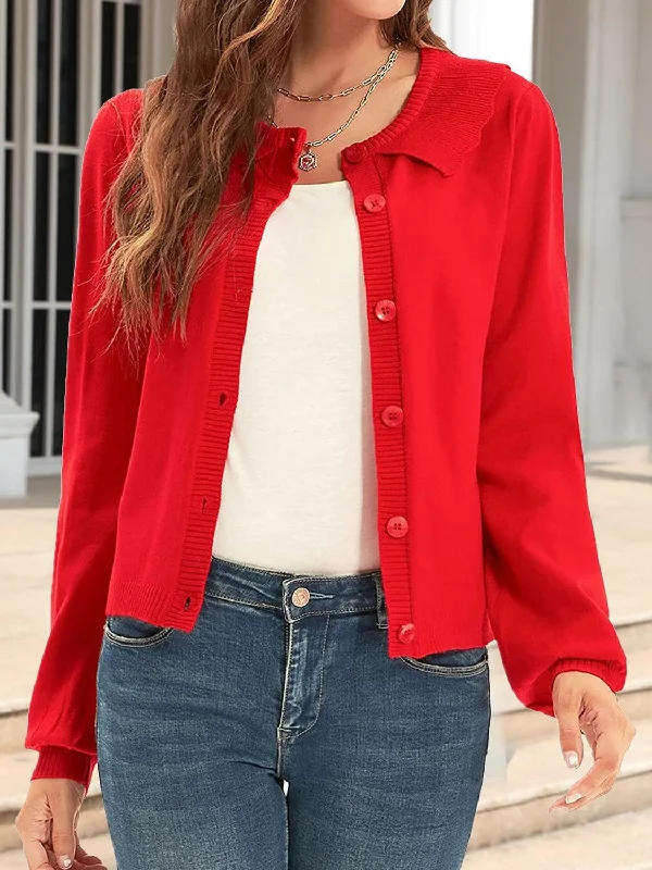 Collared Long Sleeve Button Down Cardigan Elegant Classic Vintage Elegant Classic Vintage Collared Long Sleeve Button Down Cardigan Elegant Classic Vintage Elegant Classic Vintage