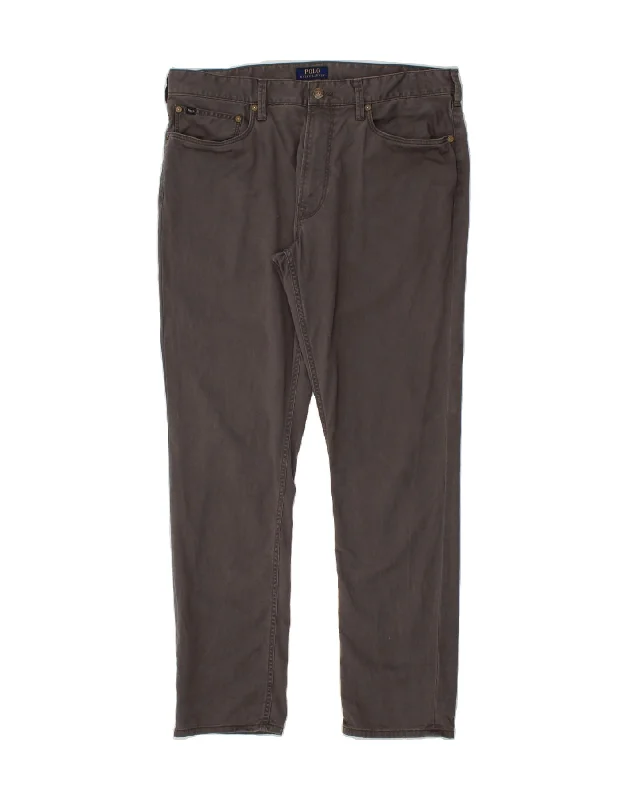 POLO RALPH LAUREN Mens Slim Casual Trousers W36 L32 Grey Cotton Trousers New Arrival Trousers New Arrival