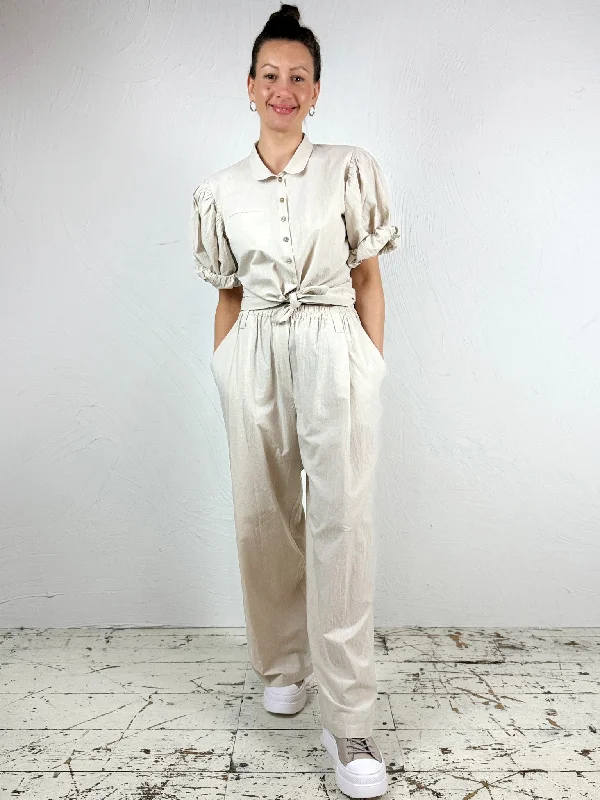Pleated Cotton Trousers Trousers cozy comfortable Trousers cozy comfortable
