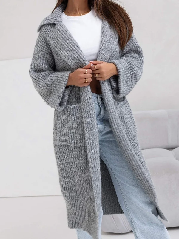 Pocketed Collared Neck Dropped Shoulder Cardigan Solid Print Embellished Solid Print Embellished Pocketed Collared Neck Dropped Shoulder Cardigan Solid Print Embellished Solid Print Embellished