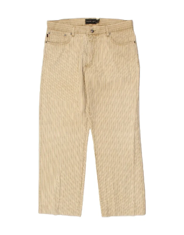 MARLBORO CLASSICS Mens Straight Casual Trousers W36 L29 Beige Striped Cropped Trousers Casual Linen Cropped Trousers Casual Linen MARLBORO CLASSICS Mens Straight Casual Trousers W36 L29 Beige Striped Cropped Trousers Casual Linen Cropped Trousers Casual Linen