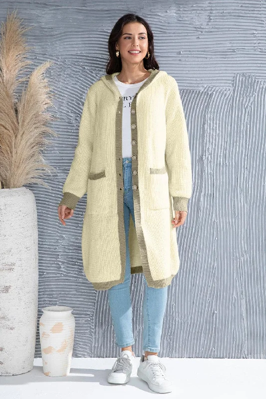 Button Up Contrast Trim Hooded Cardigan Stylish Fashionable Trendy Stylish Fashionable Trendy Button Up Contrast Trim Hooded Cardigan Stylish Fashionable Trendy Stylish Fashionable Trendy