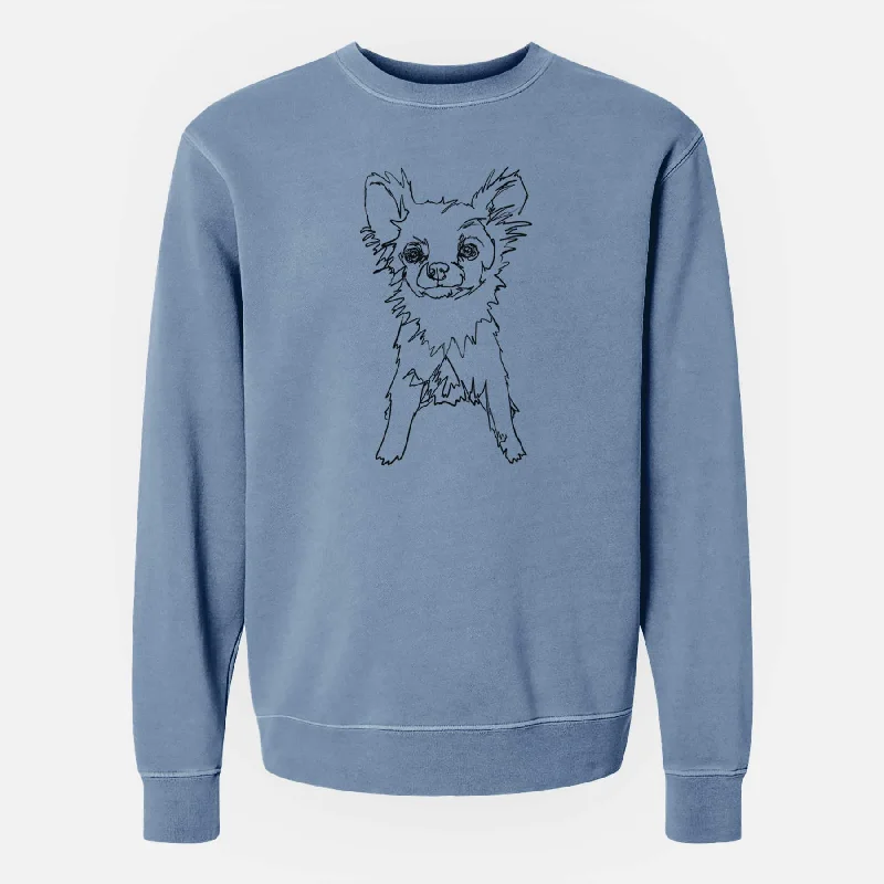 Doodled Longhaired Chihuahua the - Unisex Pigment Dyed Crew Sweatshirt Hoodie with Relaxed Fit Easy Casual Hoodie with Relaxed Fit Easy Casual Doodled Longhaired Chihuahua the - Unisex Pigment Dyed Crew Sweatshirt Hoodie with Relaxed Fit Easy Casual Hoodie with Relaxed Fit Easy Casual