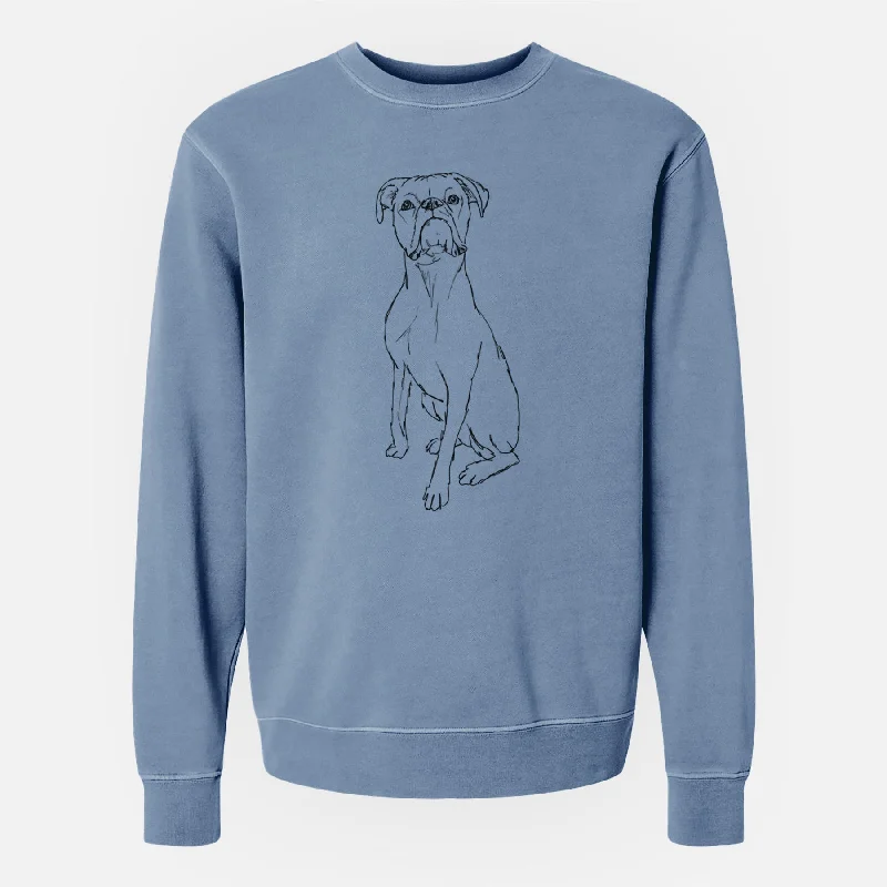 Doodled Daisy the Boxer - Unisex Pigment Dyed Crew Sweatshirt Hoodie with Hem Ribbing Snug Secure Hoodie with Hem Ribbing Snug Secure Doodled Daisy the Boxer - Unisex Pigment Dyed Crew Sweatshirt Hoodie with Hem Ribbing Snug Secure Hoodie with Hem Ribbing Snug Secure