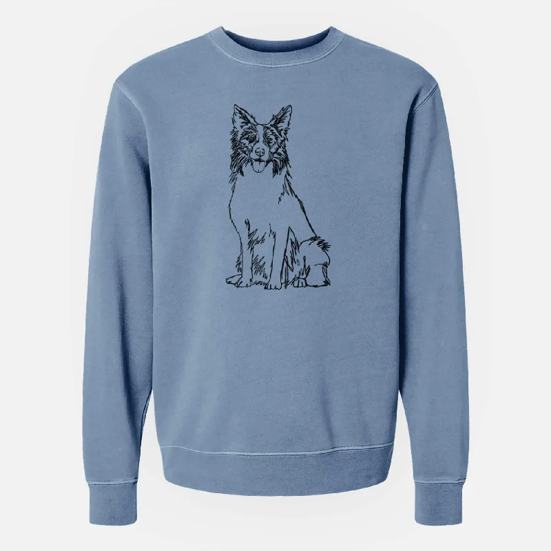 Doodled Border Collie the - Unisex Pigment Dyed Crew Sweatshirt Hoodie with Lace Feminine Delicate Hoodie with Lace Feminine Delicate Doodled Border Collie the - Unisex Pigment Dyed Crew Sweatshirt Hoodie with Lace Feminine Delicate Hoodie with Lace Feminine Delicate