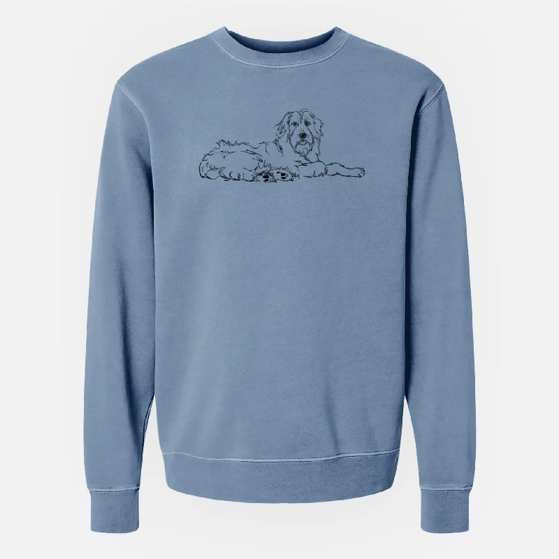 Doodled Kate the Goldendoodle - Unisex Pigment Dyed Crew Sweatshirt Hoodie with Mock Neck Collared Structured Hoodie with Mock Neck Collared Structured Doodled Kate the Goldendoodle - Unisex Pigment Dyed Crew Sweatshirt Hoodie with Mock Neck Collared Structured Hoodie with Mock Neck Collared Structured