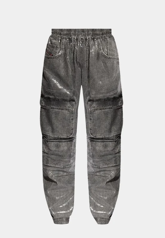 Diesel D-Mirt-S Trousers Grey Trousers Summer Linen Trousers Summer Linen