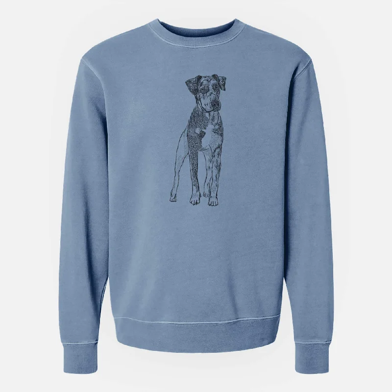 Doodled Bane the Catahoula - Unisex Pigment Dyed Crew Sweatshirt Hoodie with Distressed Vintage Worn Hoodie with Distressed Vintage Worn Doodled Bane the Catahoula - Unisex Pigment Dyed Crew Sweatshirt Hoodie with Distressed Vintage Worn Hoodie with Distressed Vintage Worn