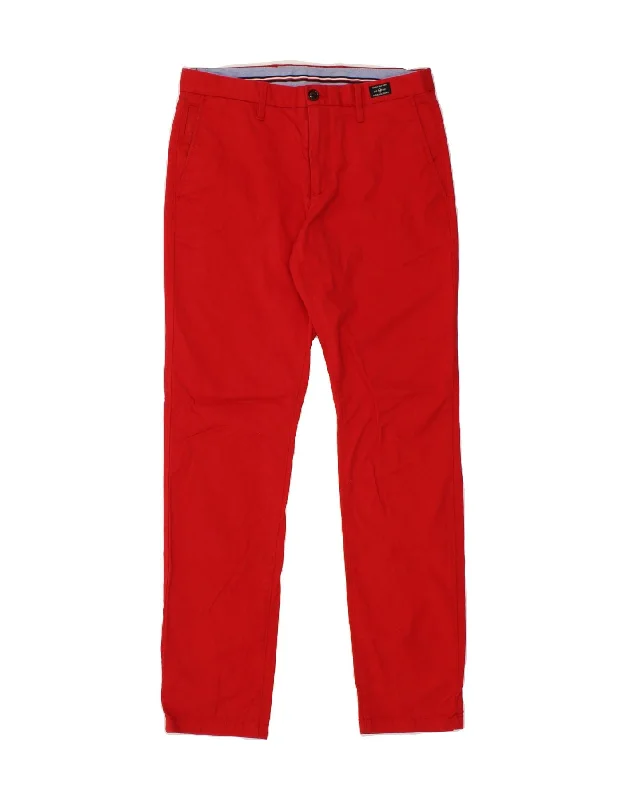 TOMMY HILFIGER Mens Slim Chino Trousers W32 L32 Red Cotton Trousers Designer Luxury Trousers Designer Luxury TOMMY HILFIGER Mens Slim Chino Trousers W32 L32 Red Cotton Trousers Designer Luxury Trousers Designer Luxury