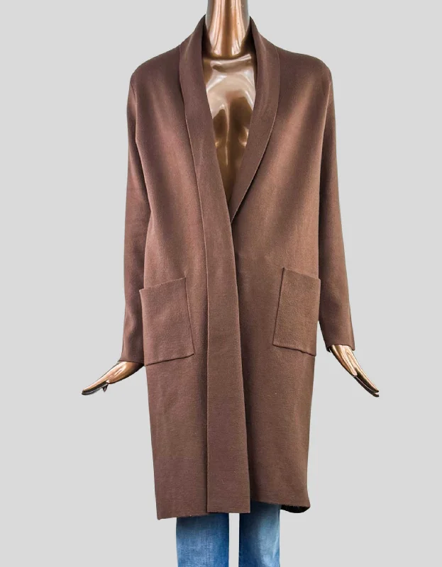 MERCER & MADISON Long Cardigan - Small Glossy Satin Silk Glossy Satin Silk