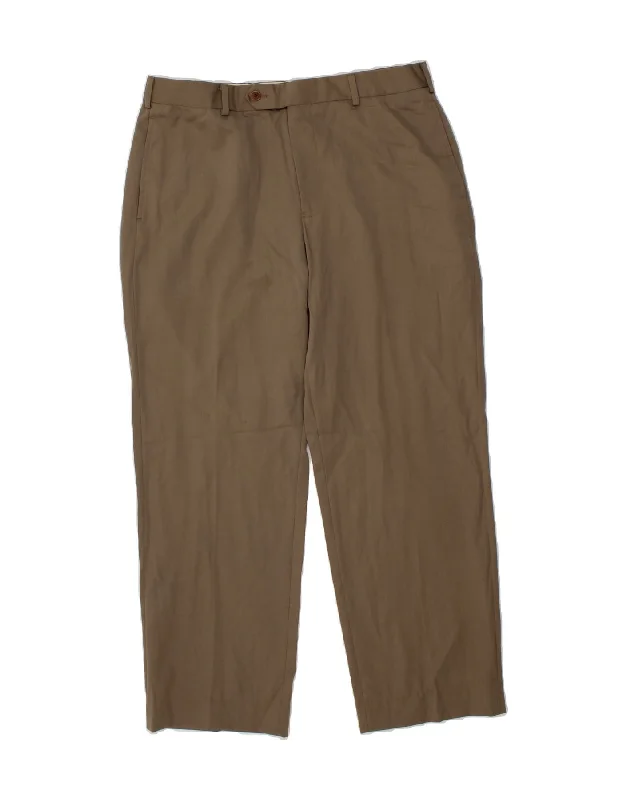 BROOKS BROTHERS Mens Madison Straight Chino Trousers W35 L27 Brown Wool Trousers Tapered Slim Fit Trousers Tapered Slim Fit BROOKS BROTHERS Mens Madison Straight Chino Trousers W35 L27 Brown Wool Trousers Tapered Slim Fit Trousers Tapered Slim Fit