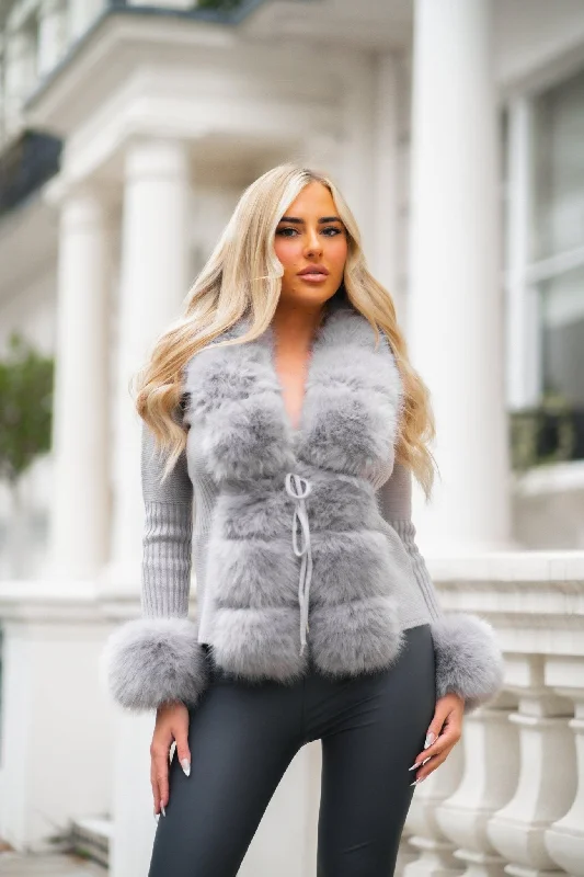 Grey Premium Faux Fur Trimmed Cardigan Spandex Blend Rayon Blend Denim Blend Spandex Blend Rayon Blend Denim Blend Grey Premium Faux Fur Trimmed Cardigan Spandex Blend Rayon Blend Denim Blend Spandex Blend Rayon Blend Denim Blend