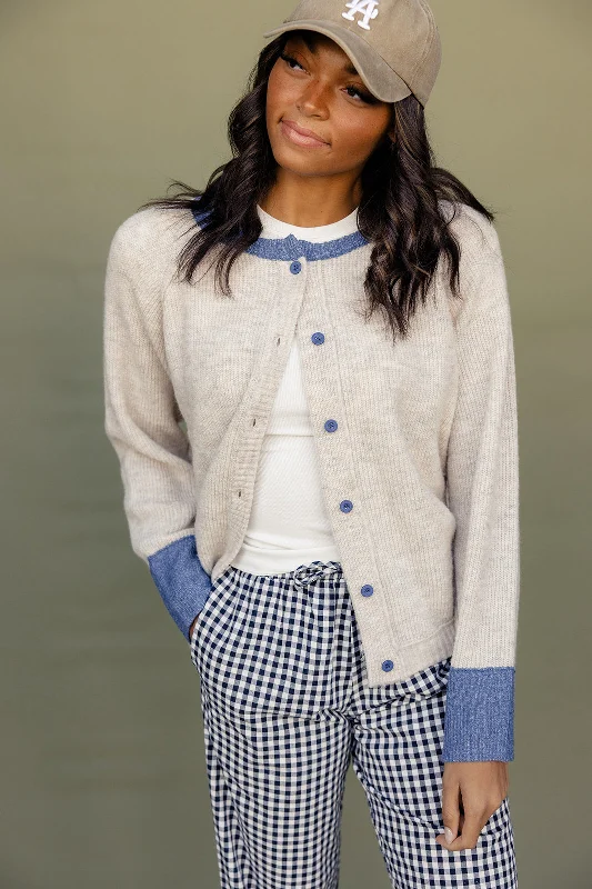 Great Expectations Contrast Cardigan Bright Pastel Dark Bright Pastel Dark