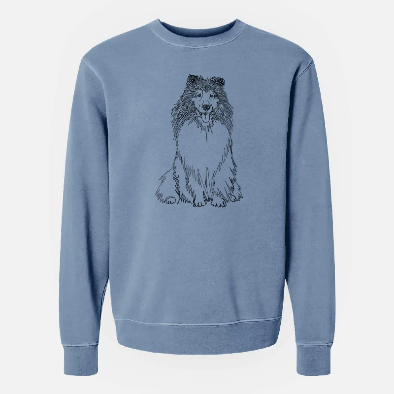 Doodled Monroe the Shetland Sheepdog - Unisex Pigment Dyed Crew Sweatshirt Hoodie with Hem Embroidery Detailed Premium Hoodie with Hem Embroidery Detailed Premium Doodled Monroe the Shetland Sheepdog - Unisex Pigment Dyed Crew Sweatshirt Hoodie with Hem Embroidery Detailed Premium Hoodie with Hem Embroidery Detailed Premium