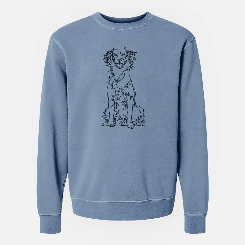 Doodled Nova Scotia Duck Tolling Retriever the - Unisex Pigment Dyed Crew Sweatshirt Hoodie with Emblem Brand Identity Hoodie with Emblem Brand Identity Doodled Nova Scotia Duck Tolling Retriever the - Unisex Pigment Dyed Crew Sweatshirt Hoodie with Emblem Brand Identity Hoodie with Emblem Brand Identity