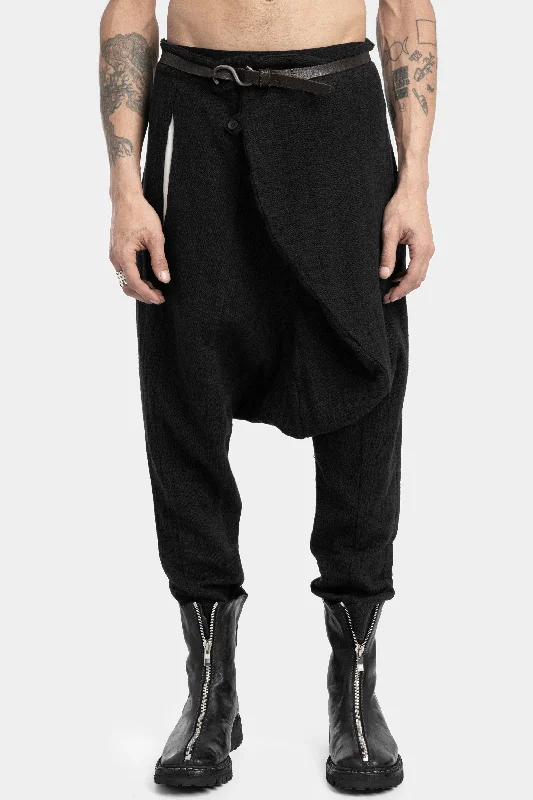 Drop crotch wool blend trousers Trousers stylish elegant Trousers stylish elegant