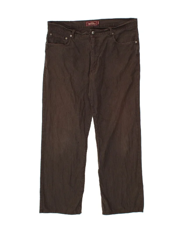 MARLBORO CLASSICS Mens Straight Casual Trousers W38 L28 Brown Pinstripe Trousers Favorite Customer Trousers Favorite Customer MARLBORO CLASSICS Mens Straight Casual Trousers W38 L28 Brown Pinstripe Trousers Favorite Customer Trousers Favorite Customer