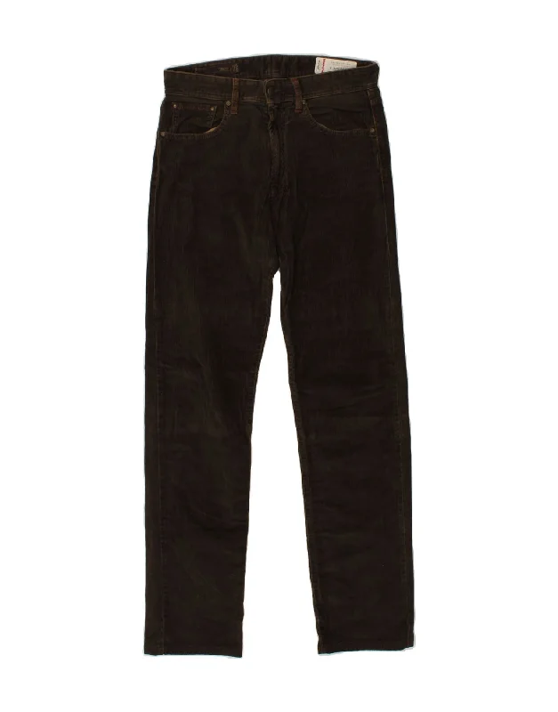 MARLBORO CLASSICS Mens Slim Corduroy Trousers W29 L34 Brown Cotton Trousers Velvet Soft Trousers Velvet Soft