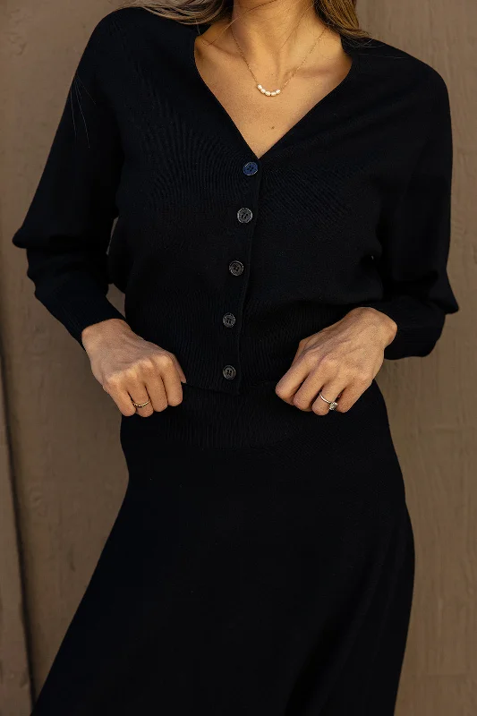 The Seraphina Button Cardigan Spandex Rayon Corduroy Spandex Rayon Corduroy