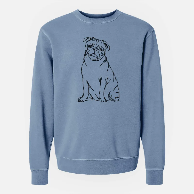 Doodled Pug the - Unisex Pigment Dyed Crew Sweatshirt Hoodie with Sequins Glamorous Eye-catching Hoodie with Sequins Glamorous Eye-catching Doodled Pug the - Unisex Pigment Dyed Crew Sweatshirt Hoodie with Sequins Glamorous Eye-catching Hoodie with Sequins Glamorous Eye-catching