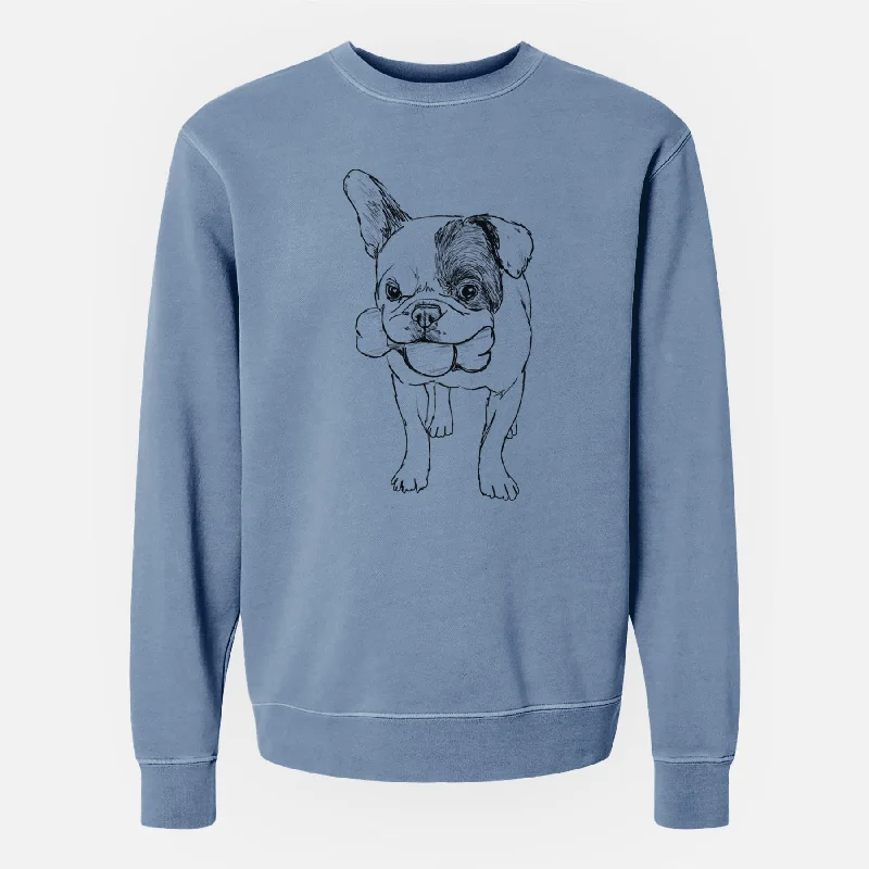 Doodled Beau the French Bulldog - Unisex Pigment Dyed Crew Sweatshirt Hoodie with Color Block Contrast Stylish Hoodie with Color Block Contrast Stylish Doodled Beau the French Bulldog - Unisex Pigment Dyed Crew Sweatshirt Hoodie with Color Block Contrast Stylish Hoodie with Color Block Contrast Stylish