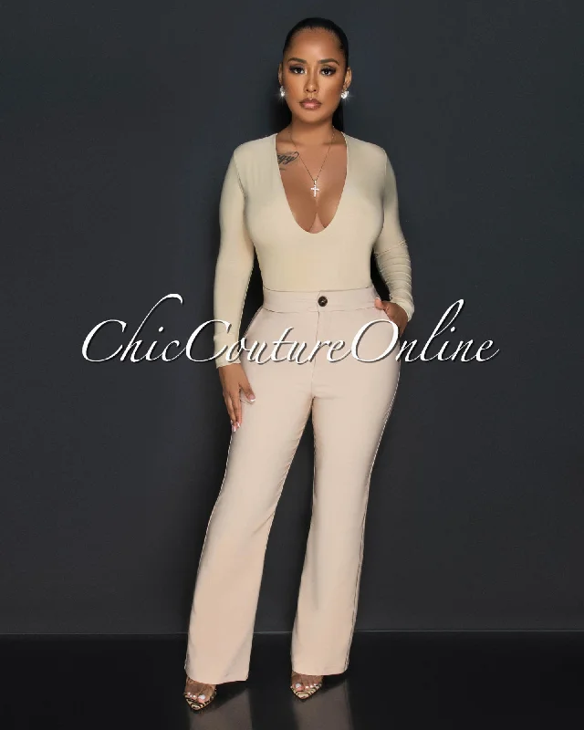 Lottie Nude High Waist Trouser Pants Trousers Ceremony Elegant Trousers Ceremony Elegant Lottie Nude High Waist Trouser Pants Trousers Ceremony Elegant Trousers Ceremony Elegant