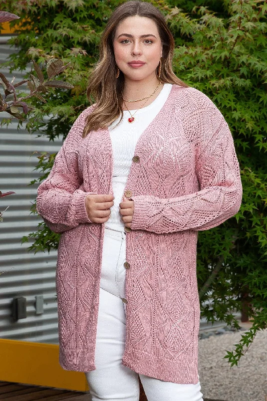 Plus Size Openwork V-Neck Long Sleeve Buttoned Cardigan Chenille Fabric Brocade Fabric Lace Fabric Chenille Fabric Brocade Fabric Lace Fabric