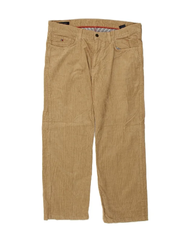 TOMMY HILFIGER Mens Straight Corduroy Trousers W38 L29 Beige Cotton Trousers Flared Retro Trousers Flared Retro TOMMY HILFIGER Mens Straight Corduroy Trousers W38 L29 Beige Cotton Trousers Flared Retro Trousers Flared Retro