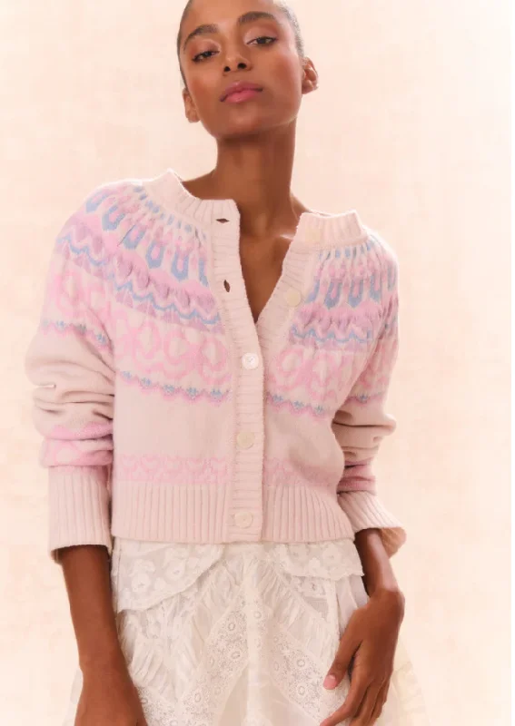 Love Shack Fancy Shantae Cardigan Chenille Brocade Lace Chenille Brocade Lace