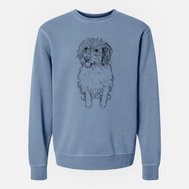 Doodled Rascal the Mixed Breed - Unisex Pigment Dyed Crew Sweatshirt Hoodie with Hem Applique Textured Unique Hoodie with Hem Applique Textured Unique Doodled Rascal the Mixed Breed - Unisex Pigment Dyed Crew Sweatshirt Hoodie with Hem Applique Textured Unique Hoodie with Hem Applique Textured Unique