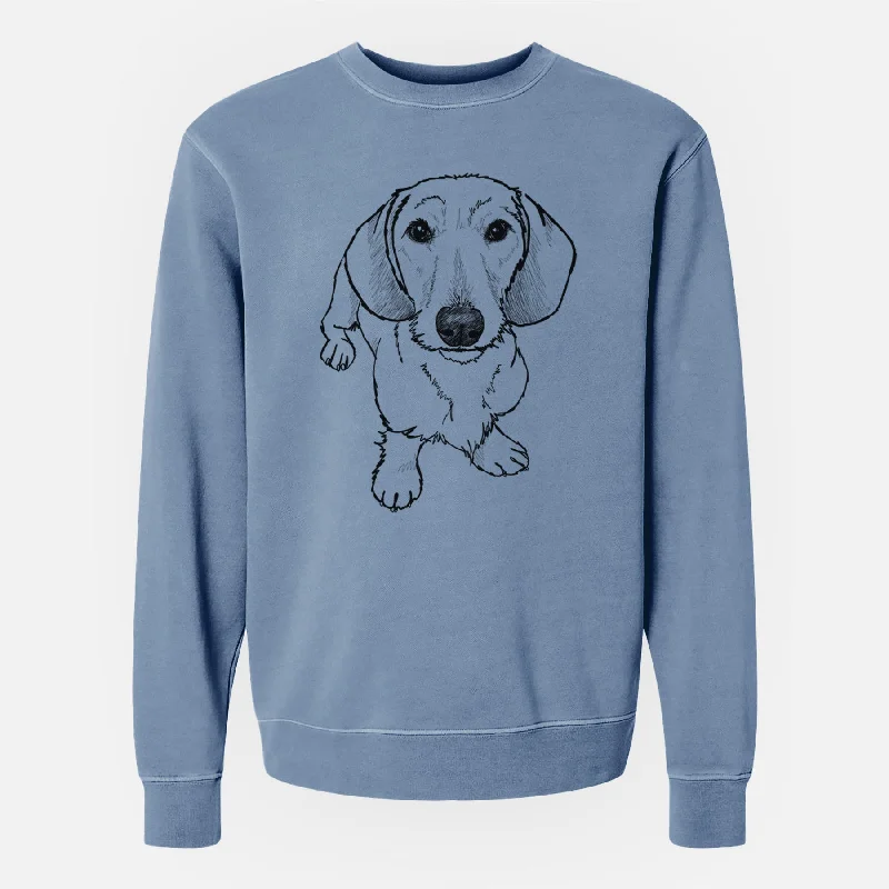 Doodled Dillon the Dachshund - Unisex Pigment Dyed Crew Sweatshirt Hoodie with Mock Neck Collared Structured Hoodie with Mock Neck Collared Structured Doodled Dillon the Dachshund - Unisex Pigment Dyed Crew Sweatshirt Hoodie with Mock Neck Collared Structured Hoodie with Mock Neck Collared Structured