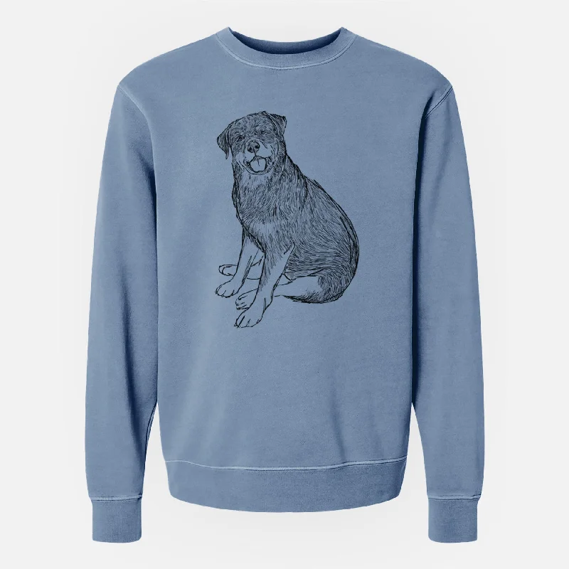 Doodled Indy the Rottweiler - Unisex Pigment Dyed Crew Sweatshirt Hoodie with Pastel Soft Subtle Hoodie with Pastel Soft Subtle Doodled Indy the Rottweiler - Unisex Pigment Dyed Crew Sweatshirt Hoodie with Pastel Soft Subtle Hoodie with Pastel Soft Subtle
