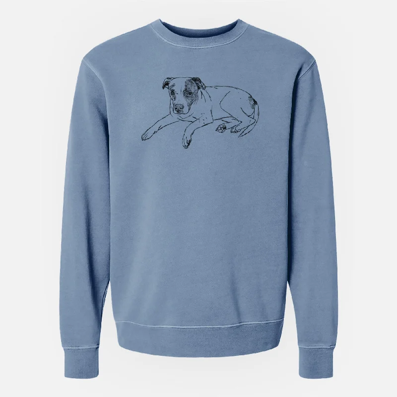 Doodled Bella the Pitbull - Unisex Pigment Dyed Crew Sweatshirt Hoodie with Tied Waist Feminine Flattering Hoodie with Tied Waist Feminine Flattering Doodled Bella the Pitbull - Unisex Pigment Dyed Crew Sweatshirt Hoodie with Tied Waist Feminine Flattering Hoodie with Tied Waist Feminine Flattering