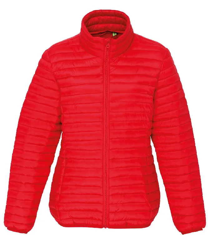 Red - Women's tribe fineline padded jacket Welt Pockets Slit Pockets Flap Pockets Welt Pockets Slit Pockets Flap Pockets Red - Women's tribe fineline padded jacket Welt Pockets Slit Pockets Flap Pockets Welt Pockets Slit Pockets Flap Pockets