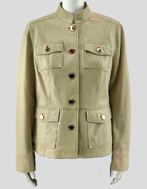 Tory Burch Light Tan Leather Button Closure Jacket 10 US Front Pockets Side Pockets Patch Pockets Front Pockets Side Pockets Patch Pockets Tory Burch Light Tan Leather Button Closure Jacket 10 US Front Pockets Side Pockets Patch Pockets Front Pockets Side Pockets Patch Pockets