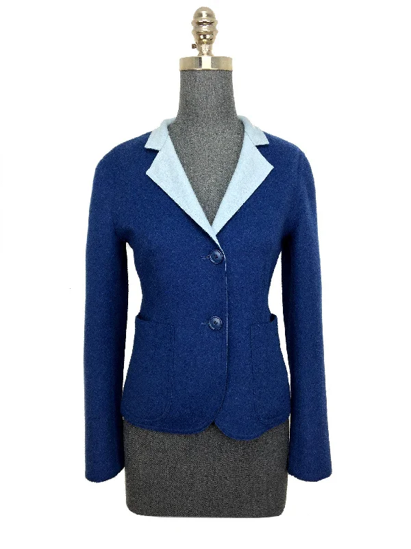 Akris Two-Tone Stretch-Wool Jacket Size S Notch Collar Peter Pan Collar Cowl Neck Notch Collar Peter Pan Collar Cowl Neck Akris Two-Tone Stretch-Wool Jacket Size S Notch Collar Peter Pan Collar Cowl Neck Notch Collar Peter Pan Collar Cowl Neck