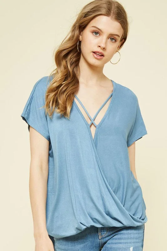 Surplice Front Knit Top Chic Knit Top