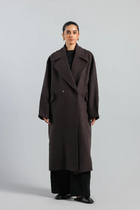 LONG COAT (E2010/108/803) Buttoned Zippered Snapped