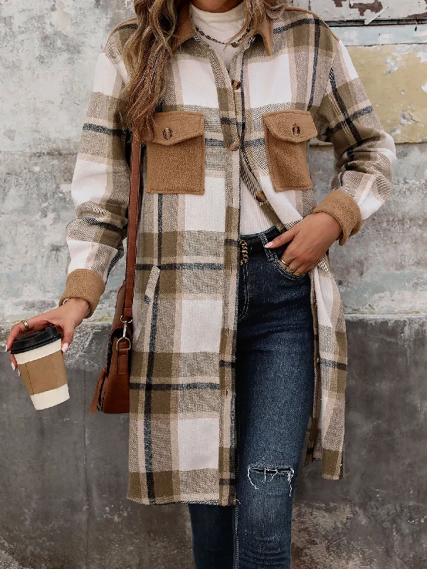 Brushed Long Sleeves Plaid Shacket Shirt Jacket Nylon Fabric Polyester Fabric Spandex Fabric Nylon Fabric Polyester Fabric Spandex Fabric Brushed Long Sleeves Plaid Shacket Shirt Jacket Nylon Fabric Polyester Fabric Spandex Fabric Nylon Fabric Polyester Fabric Spandex Fabric