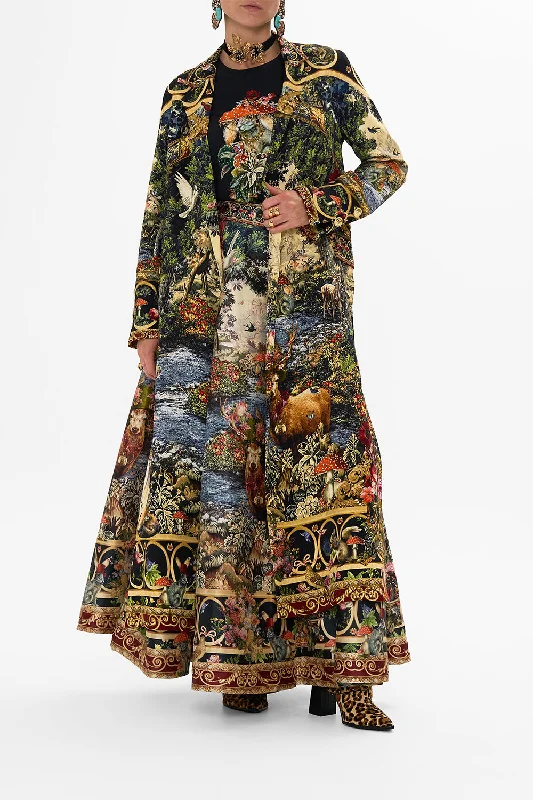 COAT WITH WIDE CUFFS AND SHORT SIDE SPLITS TAPESTRY TOTEMS Striped Polka Dot Solid
