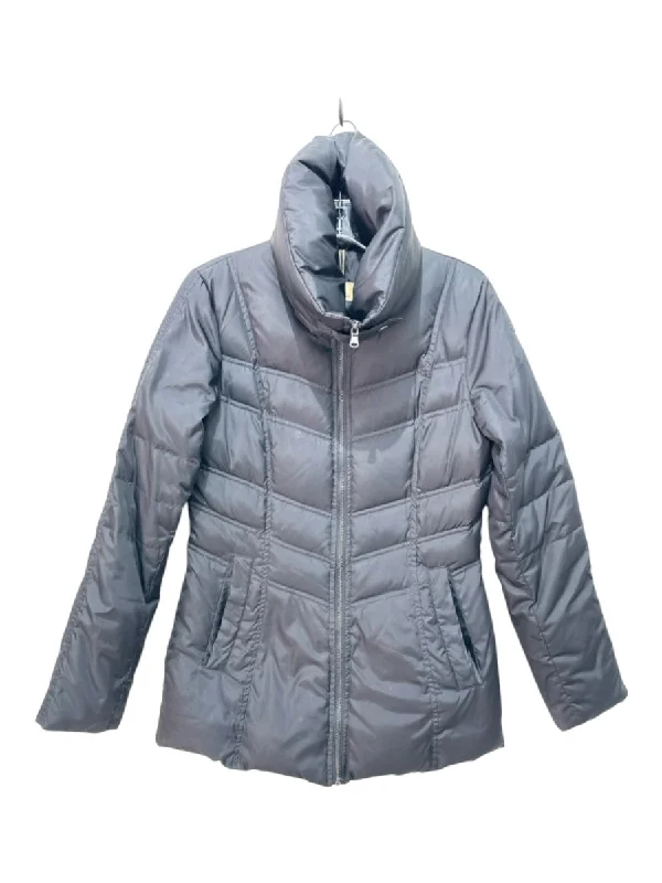 State & Lake Size XS Black Polyester & Down Puffer Zip Front Pockets Coat Square Neck One-Shoulder Off-the-Shoulder State & Lake Size XS Black Polyester & Down Puffer Zip Front Pockets Coat Square Neck One-Shoulder Off-the-Shoulder