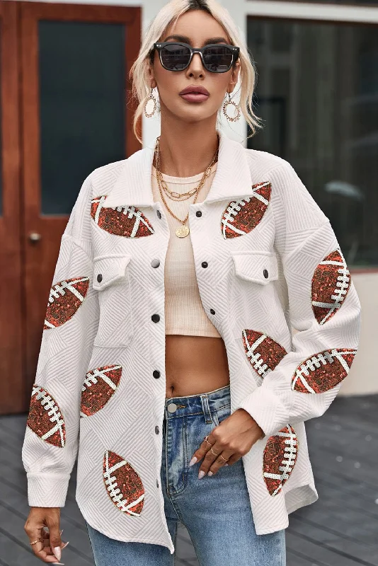 Fable & Fringe Sequin Football Snap Button Jacket Hoodie Zip-Up Jacket Button-Up Jacket Hoodie Zip-Up Jacket Button-Up Jacket Fable & Fringe Sequin Football Snap Button Jacket Hoodie Zip-Up Jacket Button-Up Jacket Hoodie Zip-Up Jacket Button-Up Jacket