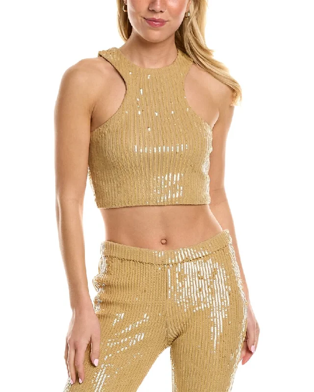 Retrofête Audra Sequin Knit Top Recycled Knit Tee