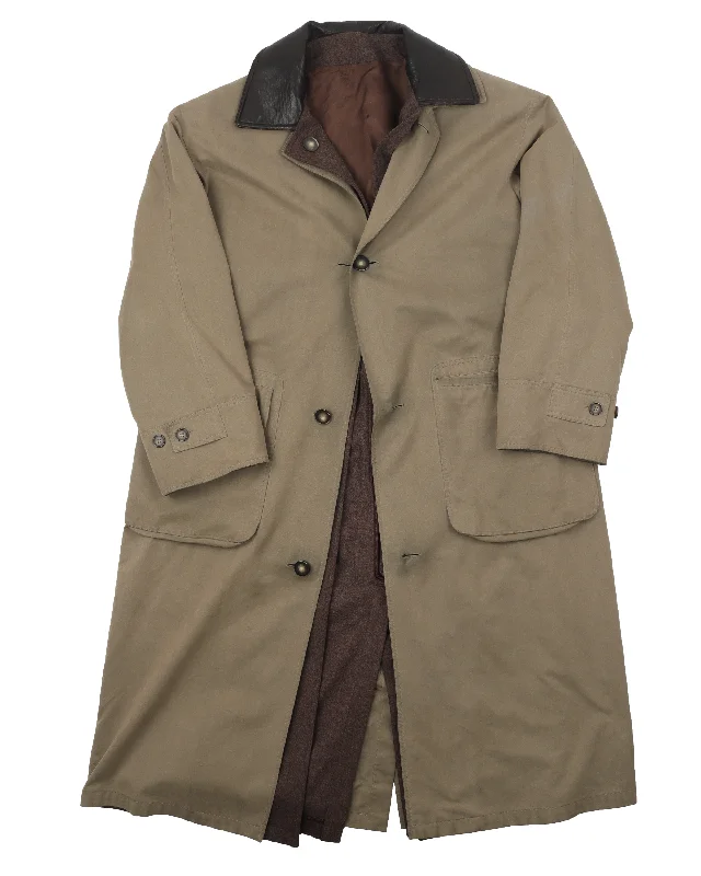 Canvas Pea Coat Front Pockets Side Pockets Patch Pockets