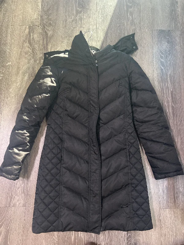 Kenneth Cole Long Puffer Button Up Zipper Coat (Size XS) Faux Fur Real Fur Shearling
