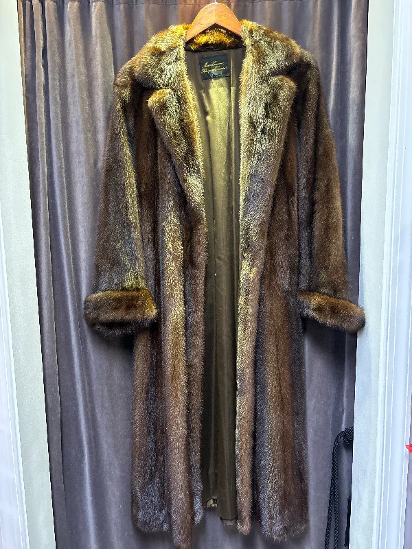 Mink Full Length Fur Coat - S/M Parka Anorak Hoodie