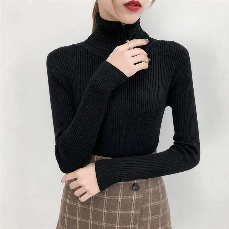 Women's Long Sleeve Solid Color Knit Top 309379 Comfortable Knit Tee
